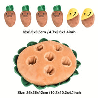 HKM-9510973 Interactive Dog Puzzle Toy with Sniffing Pads and Removable Squeaky Plush Toys for Foraging Training