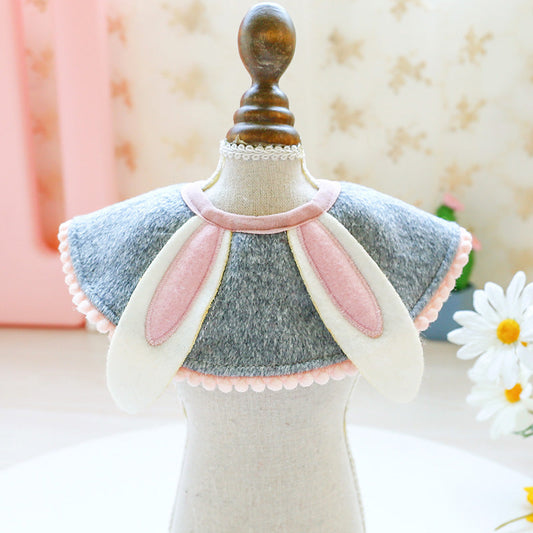 HKM-9511101 Cartoon Animal Bib Scarf for Pets - Rabbit, Fox, Bear, Cat - Polyester Adjustable Sizes