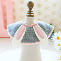HKM-9511101 Cartoon Animal Bib Scarf for Pets - Rabbit, Fox, Bear, Cat - Polyester Adjustable Sizes