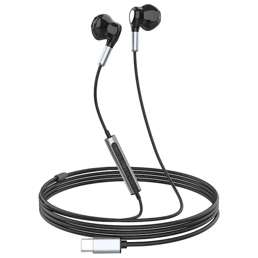 HKM-951123 Wired Type-C Earphones with Digital Stereo Sound for iPhone 15 Pro Max and Samsung Devices