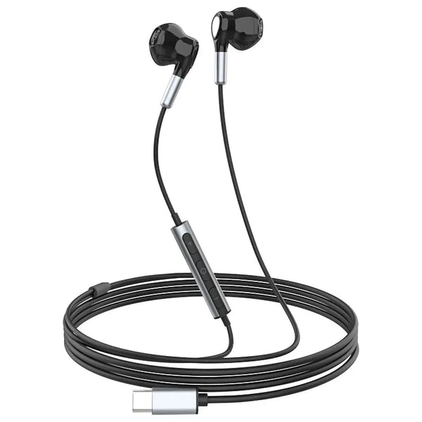 HKM-951123 Wired Type-C Earphones with Digital Stereo Sound for iPhone 15 Pro Max and Samsung Devices