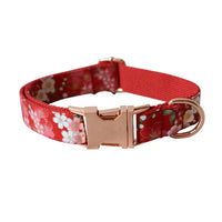 HKM-9513277 Flower Pattern Dog Leash and Pen Set for Female Dogs, Cotton Material, Size S, M, L, XL
