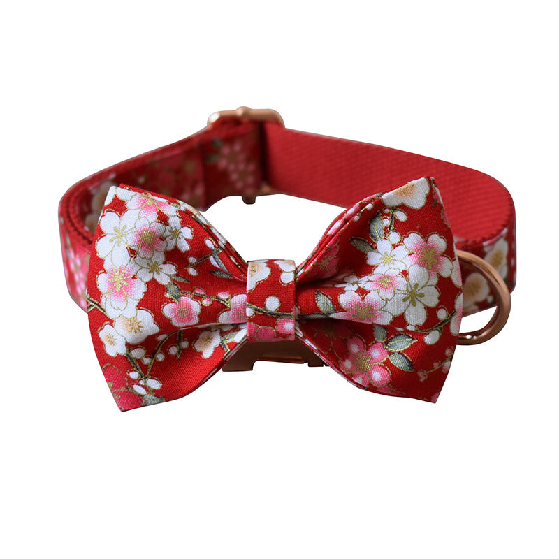HKM-9513277 Flower Pattern Dog Leash and Pen Set for Female Dogs, Cotton Material, Size S, M, L, XL