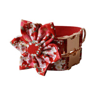 HKM-9513277 Flower Pattern Dog Leash and Pen Set for Female Dogs, Cotton Material, Size S, M, L, XL