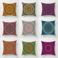 HKM-951443 Ethnic Mandala Pattern Polyester Pillowcase for Religious Ceremonies - 45x45cm Size