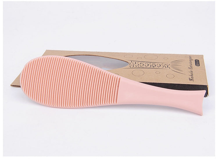 HKM-9515069 Fish-Shaped Cat Tongue Comb - 19.5cm Pink & Blue Grooming Tool for Cats