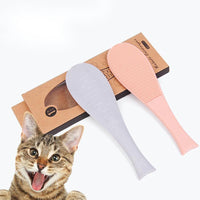 HKM-9515069 Fish-Shaped Cat Tongue Comb - 19.5cm Pink & Blue Grooming Tool for Cats