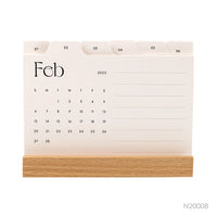 HKM-951507 Custom Mini Wooden Desk Calendar Stand with Base - Day-by-Day Design
