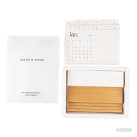 HKM-951507 Custom Mini Wooden Desk Calendar Stand with Base - Day-by-Day Design