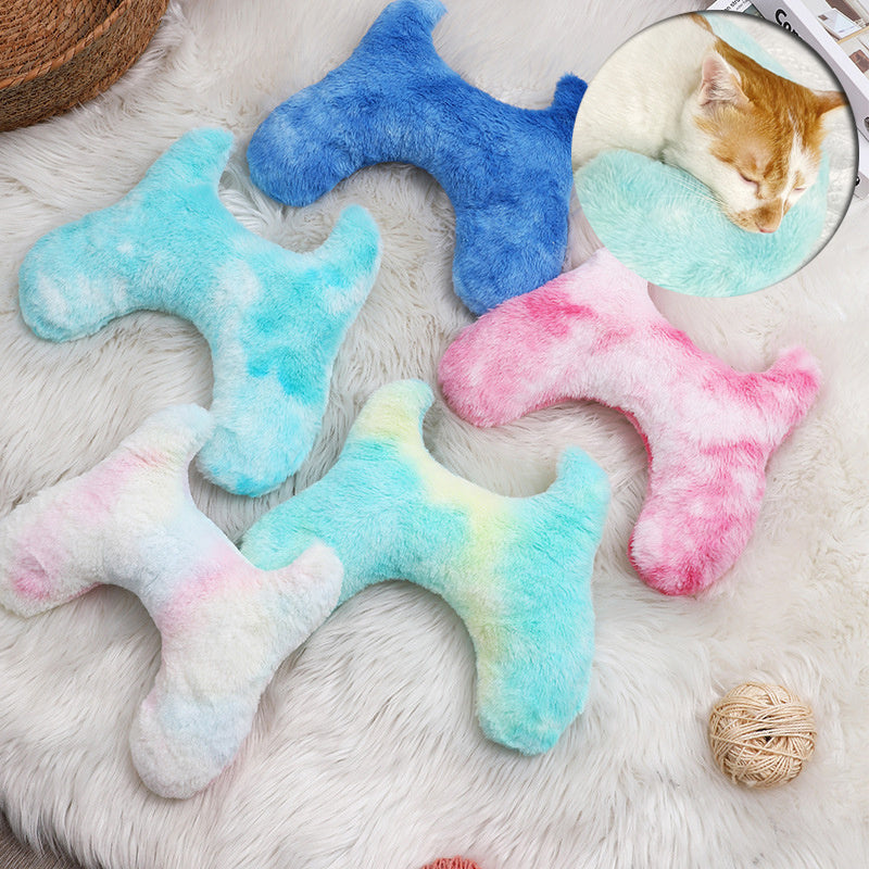 HKM-951507 Super Soft Tie-Dyed Plush Pet Pillow for Cats and Dogs - Multiple Colors Available