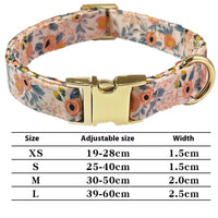 HKM-9515325 Flower Pattern Dog Collar and Leash Set for Medium to Large Dogs