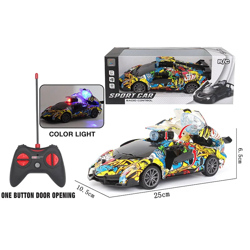 HKM-951635 Flashing Light RC Racing Car Toy for Kids - Remote Control Vehicle with 2.4GHz Control, Indoor/Outdoor Fun