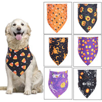 HKM-9516861 Halloween Triangular Pet Saliva Towel - 7 Colors Available, 45x45x65cm, Fits Neck Sizes 20-46cm