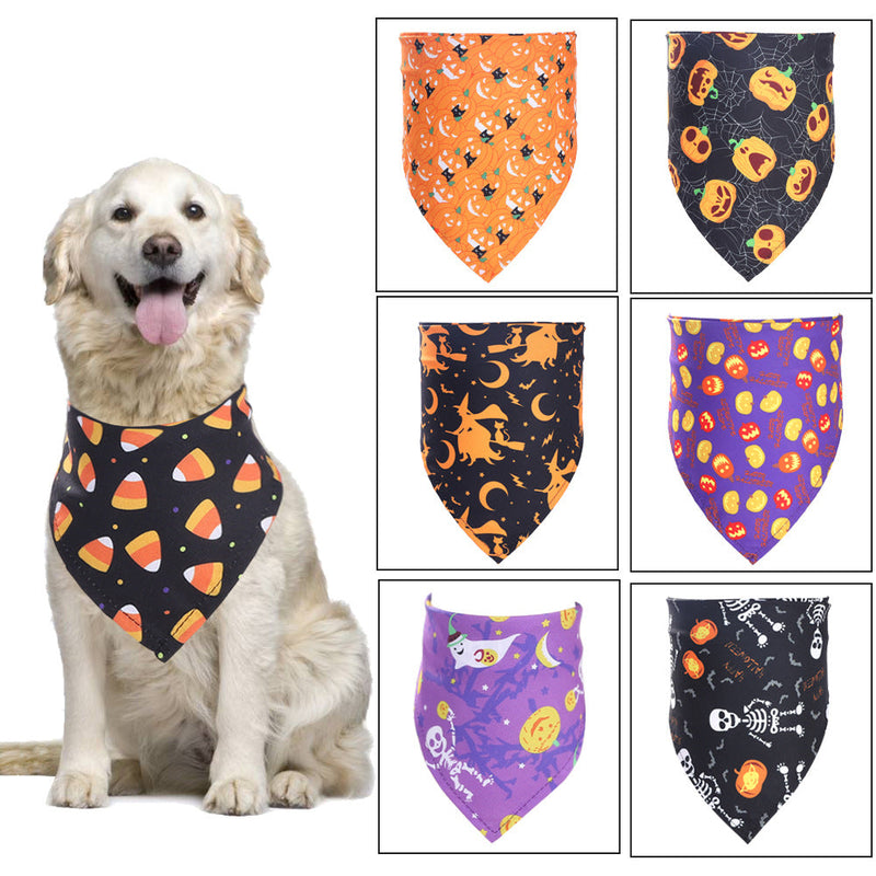 HKM-9516861 Halloween Triangular Pet Saliva Towel - 7 Colors Available, 45x45x65cm, Fits Neck Sizes 20-46cm