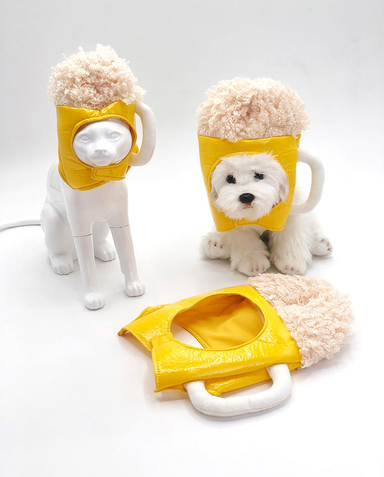 HKM-9517629 Pet Beer Hat Cosplay Headwear for Dogs - PU Material, Size S, M, L Available