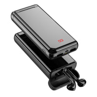 HKM-951763 Bluetooth Headset Power Bank with LCD Display, 10000mAh Lithium Ion Battery, Plastic Shell, Black/Red