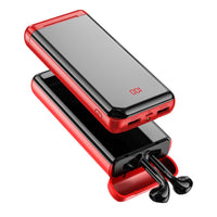 HKM-951763 Bluetooth Headset Power Bank with LCD Display, 10000mAh Lithium Ion Battery, Plastic Shell, Black/Red