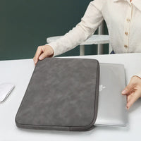 HKM-951763 Custom Logo Luxury PU Leather Waterproof Laptop Sleeve for Men and Women