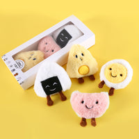 HKM-9518909 Plush Cat Toy with Built-in Bell - Fun Food Designs in Gift Box