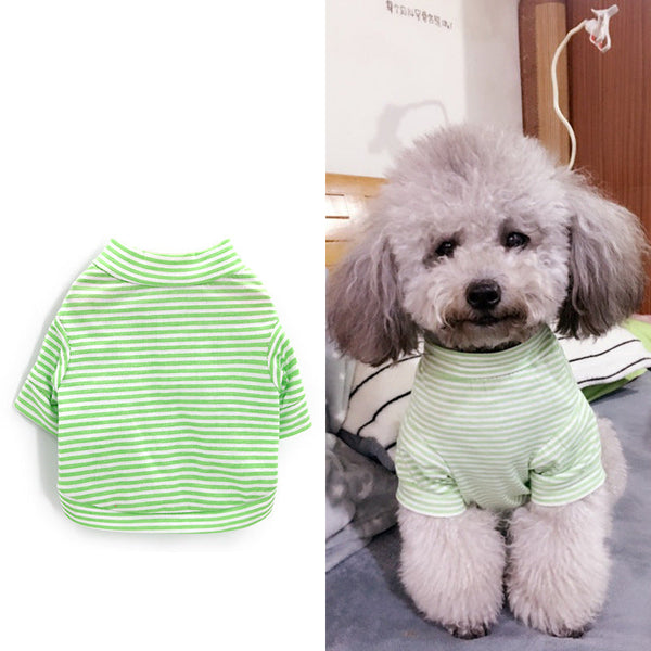 HKM-9519805 Casual Cotton Pet Clothing with White Stripes ¨C Available in Multiple Colors and Sizes