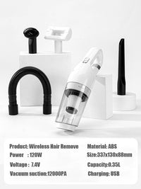 HKM-9520829 Wireless Pet Hair Remover with 28000Pa Suction, USB Rechargeable, Includes Various Attachments