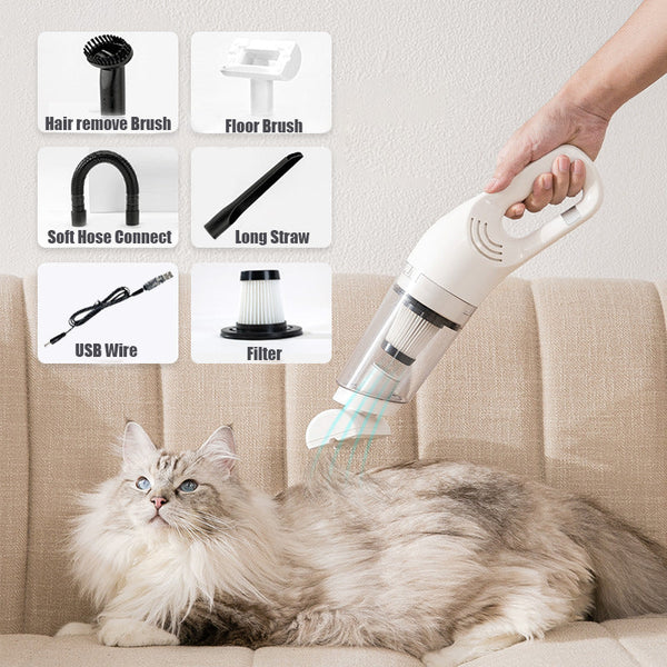 HKM-9520829 Wireless Pet Hair Remover with 28000Pa Suction, USB Rechargeable, Includes Various Attachments