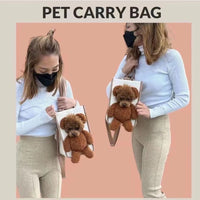 HKM-9521469 One-Shoulder Cute Dog Outing Bag - Large Capacity Pet Carrier in White and Brown
