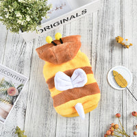 HKM-9524669 Autumn and Winter Pet Costume Coat for Medium and Large Dogs - Bee Design, Yellow, Casual Polyester