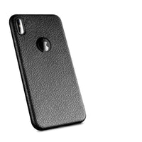 HKM-952467 Soft Black PU Leather Back Cover Case for iPhone 8, 8 Plus, 11, XS Max, XR, X, 7, 6S