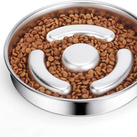 HKM-9525181 Stainless Steel Pet Slow Feeding Bowl with Neck Protector
