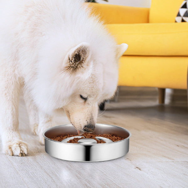 HKM-9525181 Stainless Steel Pet Slow Feeding Bowl with Neck Protector