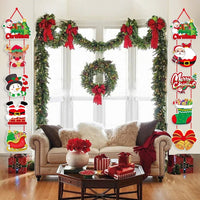 HKM-952659 Cartoon Christmas Scene Layout Door Curtain Decoration, Paper Hanging Ornaments
