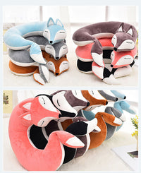 HKM-952659 Fox U-Shaped Pillow in Soft Spandex and PP Cotton for Office, Travel, and Relaxation