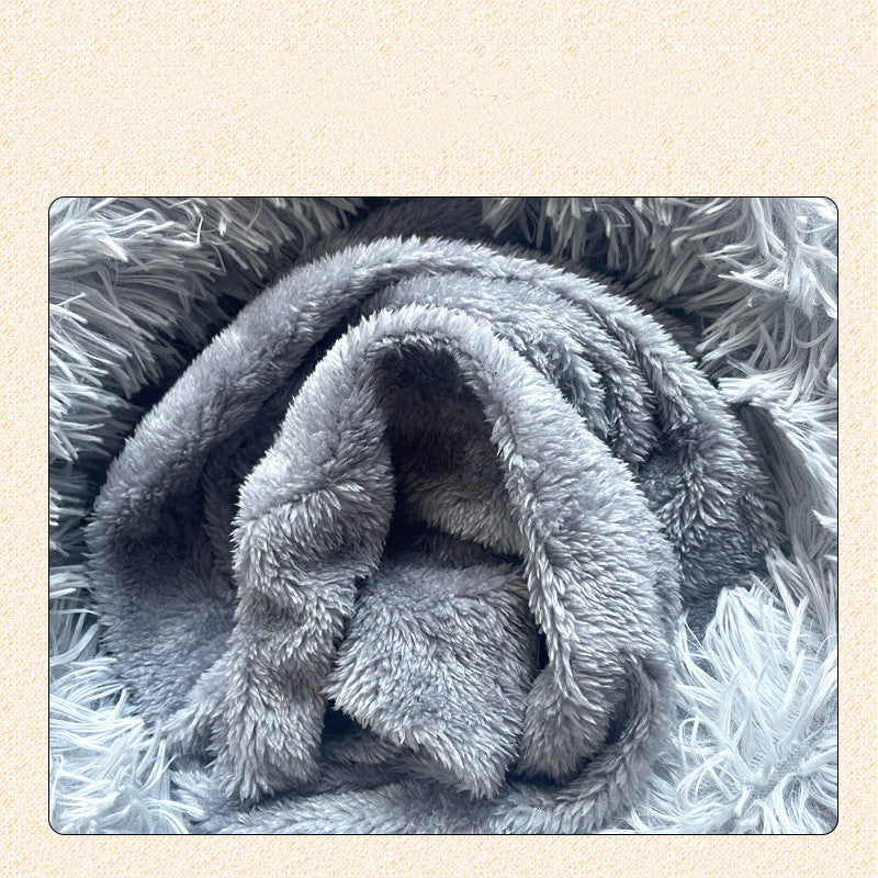 HKM-9526845 Plush Pet Sleeping Bag for Autumn and Winter in Dark and Light Gray