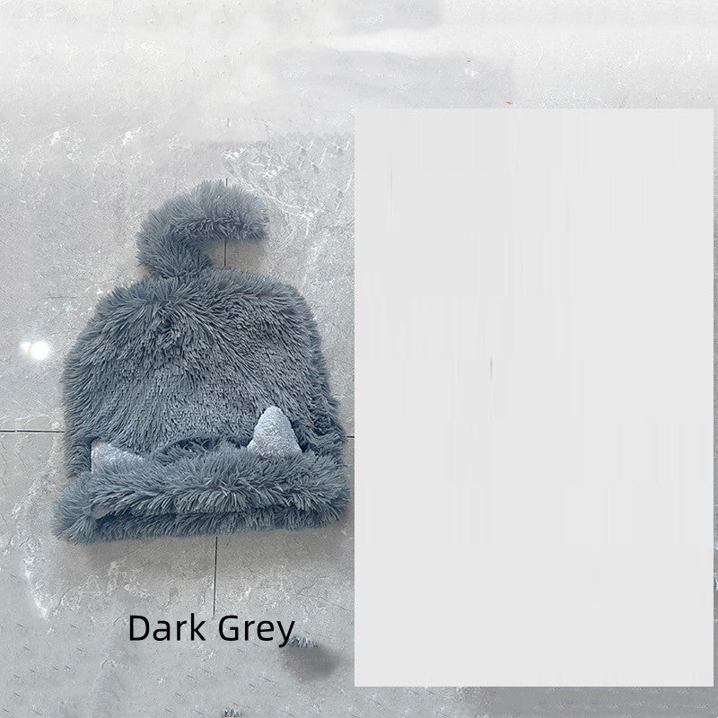 HKM-9526845 Plush Pet Sleeping Bag for Autumn and Winter in Dark and Light Gray