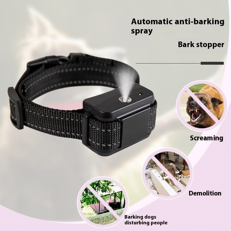 HKM-9526973 Automatic Dog Training Spray Collar for Bark Control, Black and Red, ABS Material