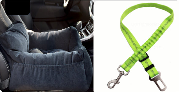 HKM-9527229 Pet Car Nest for Dogs and Cats - Removable Washable Multi-Color Design with Non-Slip Bottom