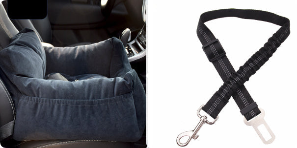 HKM-9527229 Pet Car Nest for Dogs and Cats - Removable Washable Multi-Color Design with Non-Slip Bottom