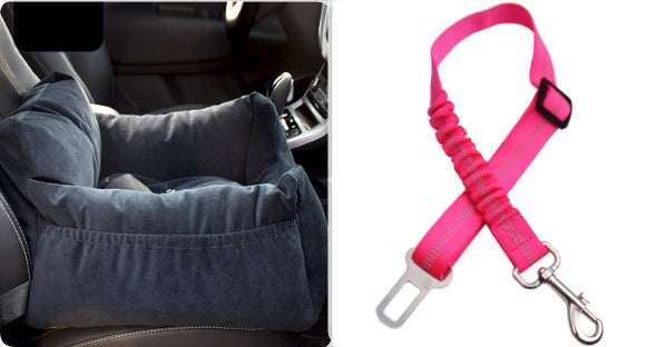 HKM-9527229 Pet Car Nest for Dogs and Cats - Removable Washable Multi-Color Design with Non-Slip Bottom