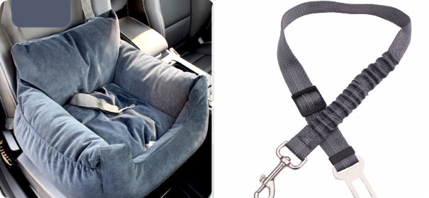HKM-9527229 Pet Car Nest for Dogs and Cats - Removable Washable Multi-Color Design with Non-Slip Bottom