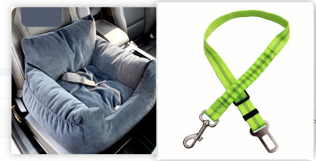 HKM-9527229 Pet Car Nest for Dogs and Cats - Removable Washable Multi-Color Design with Non-Slip Bottom