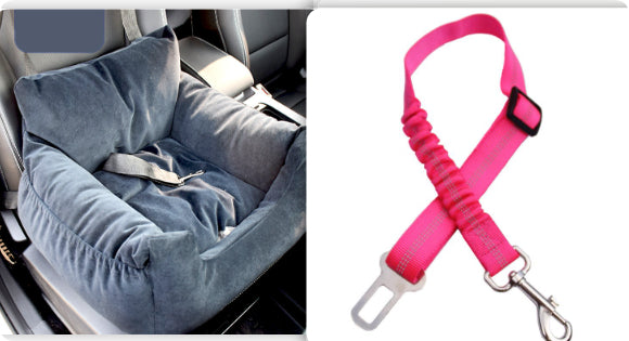 HKM-9527229 Pet Car Nest for Dogs and Cats - Removable Washable Multi-Color Design with Non-Slip Bottom