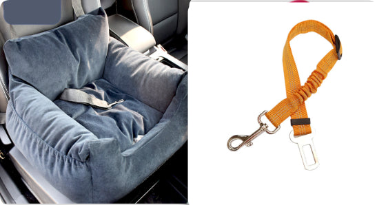 HKM-9527229 Pet Car Nest for Dogs and Cats - Removable Washable Multi-Color Design with Non-Slip Bottom
