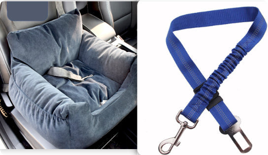 HKM-9527229 Pet Car Nest for Dogs and Cats - Removable Washable Multi-Color Design with Non-Slip Bottom
