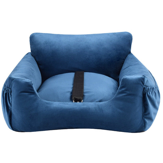 HKM-9527229 Pet Car Nest for Dogs and Cats - Removable Washable Multi-Color Design with Non-Slip Bottom