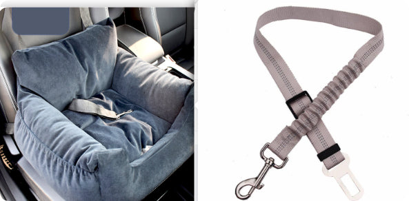 HKM-9527229 Pet Car Nest for Dogs and Cats - Removable Washable Multi-Color Design with Non-Slip Bottom