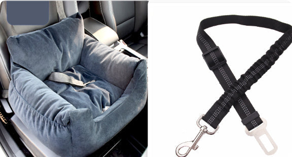 HKM-9527229 Pet Car Nest for Dogs and Cats - Removable Washable Multi-Color Design with Non-Slip Bottom
