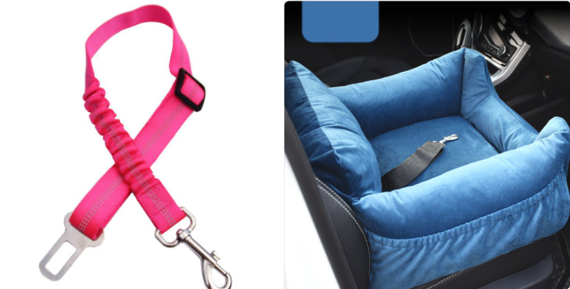 HKM-9527229 Pet Car Nest for Dogs and Cats - Removable Washable Multi-Color Design with Non-Slip Bottom