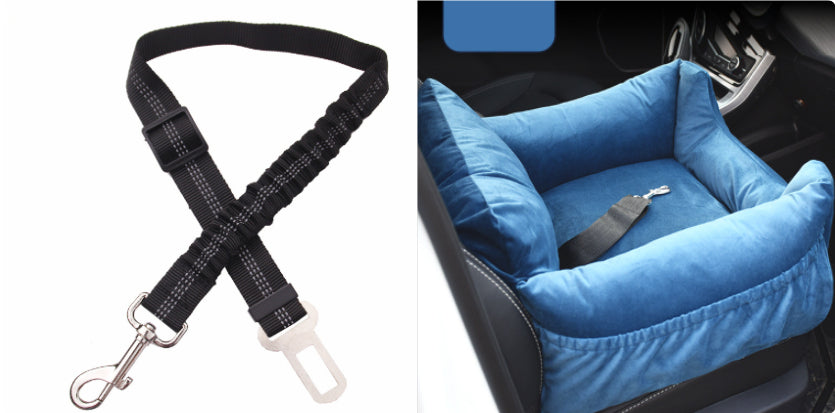 HKM-9527229 Pet Car Nest for Dogs and Cats - Removable Washable Multi-Color Design with Non-Slip Bottom