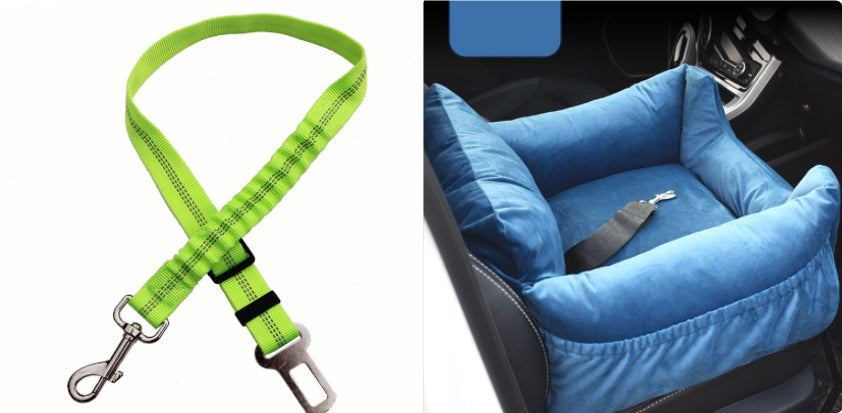HKM-9527229 Pet Car Nest for Dogs and Cats - Removable Washable Multi-Color Design with Non-Slip Bottom